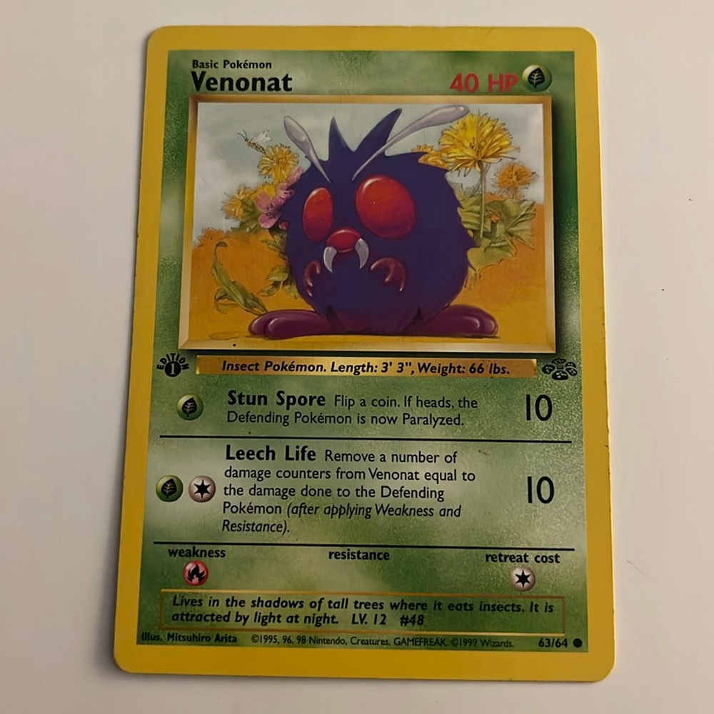 Venonat First Edition Pokemon Card
